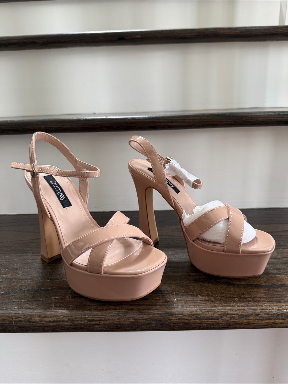 Nude Platform High Heel Sandals - never worn